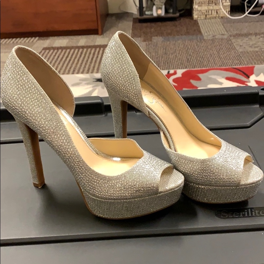 Glittery Jessica Simpson heels. Size 9